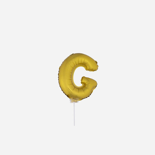 Ballon lettre "G" en aluminium avec bâton 41 cm or