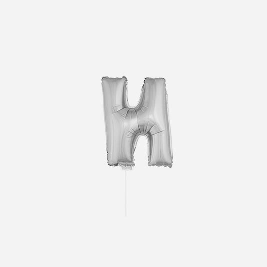 Ballon lettre "N" en aluminium avec bâton 41 cm argent