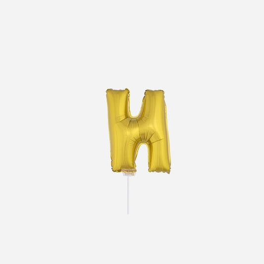 Ballon lettre "N" en aluminium avec bâton 41 cm or