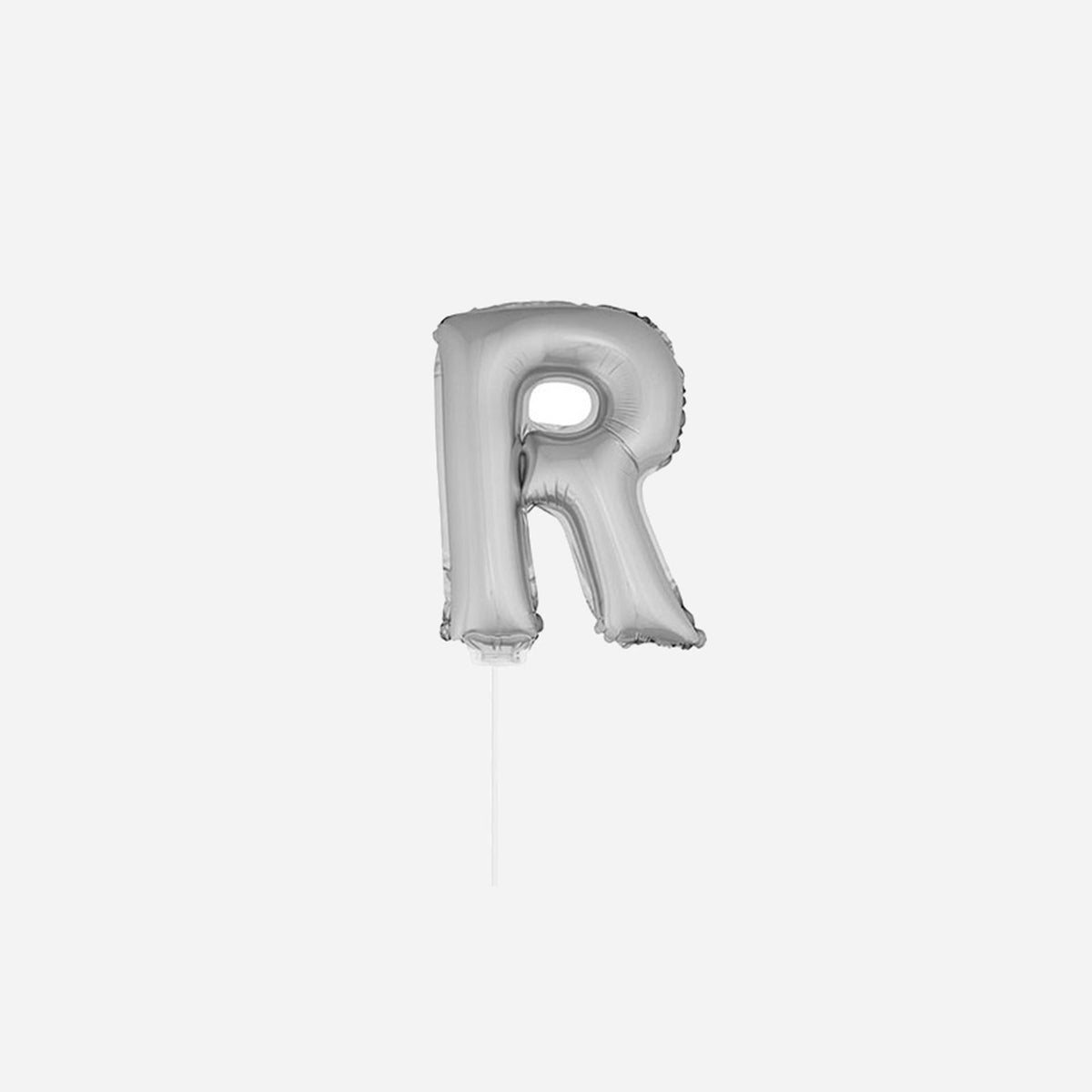 Ballon lettre "R" en aluminium avec bâton 41 cm argent