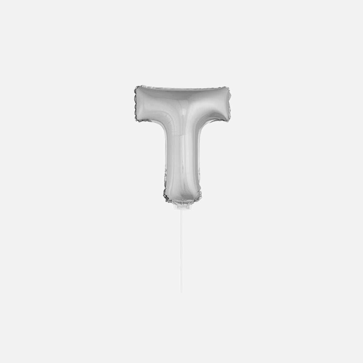 Ballon lettre "T" en aluminium avec bâton 41 cm argent