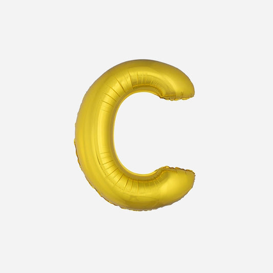 Ballon lettre "C" en aluminium 1 m or
