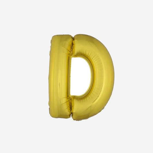 Ballon lettre "D" en aluminium 1 m or