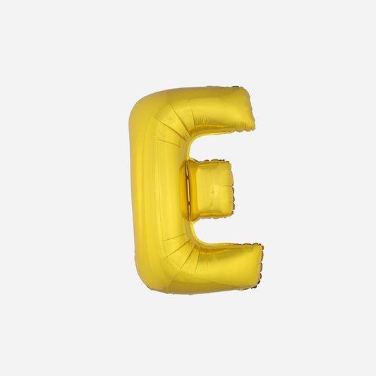 Ballon lettre "E" en aluminium 1 m or