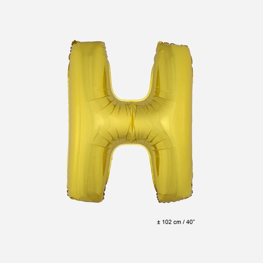 Ballon lettre "H" en aluminium 1 m or