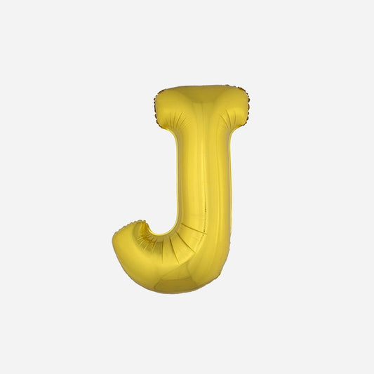 Ballon lettre "J" en aluminium 1 m or