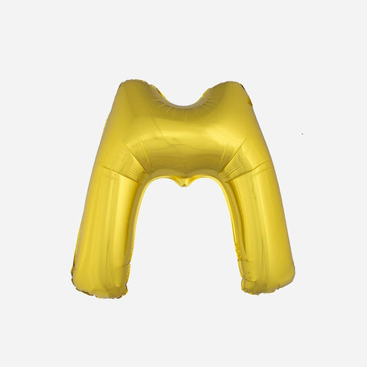 Ballon lettre "M" en aluminium 1 m or