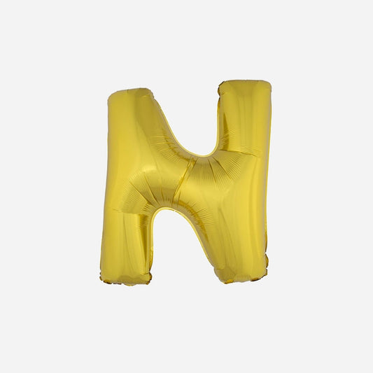 Ballon lettre "N" en aluminium 1 m or
