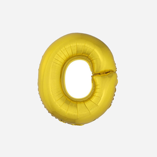 Ballon lettre "O" en aluminium 1 m or