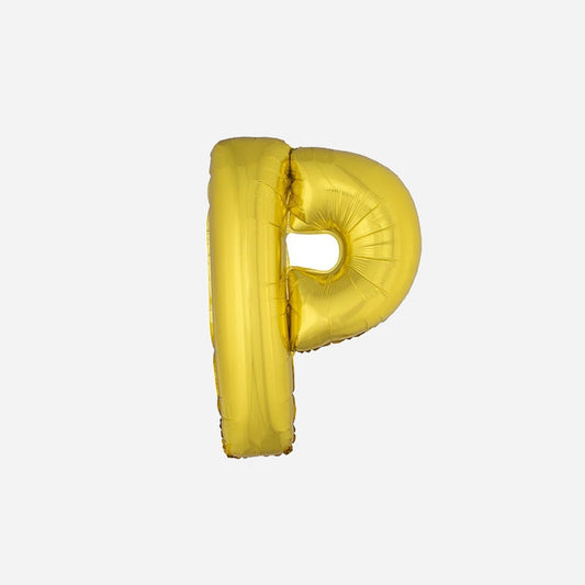 Ballon lettre "P" en aluminium 1 m or