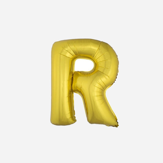 Ballon lettre "R" en aluminium 1 m or