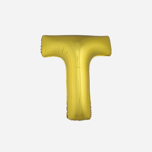 Ballon lettre "T" en aluminium 1 m or