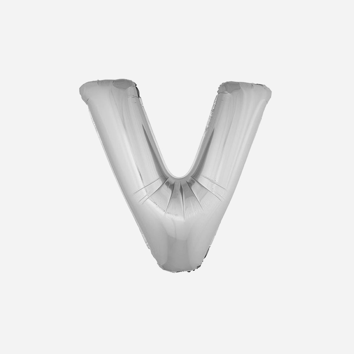 Ballon lettre "V" en aluminium 1 m argent
