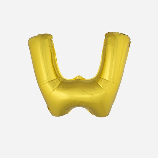 Ballon lettre "W" en aluminium 1 m or