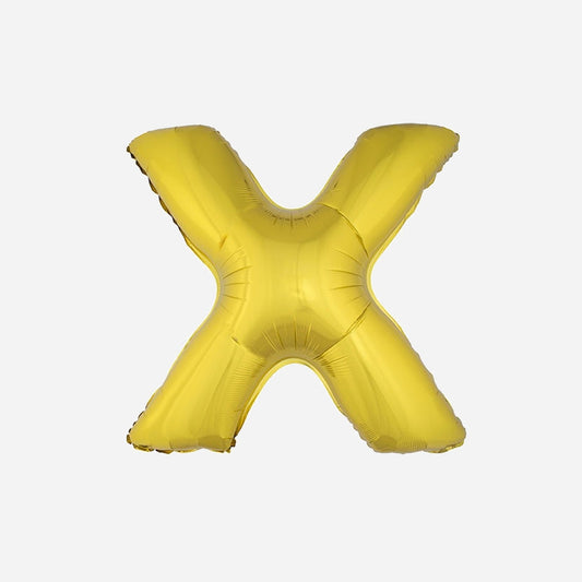 Ballon lettre "X" en aluminium 1 m or