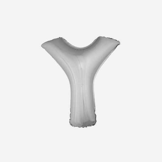 Ballon lettre "Y" en aluminium 1 m argent