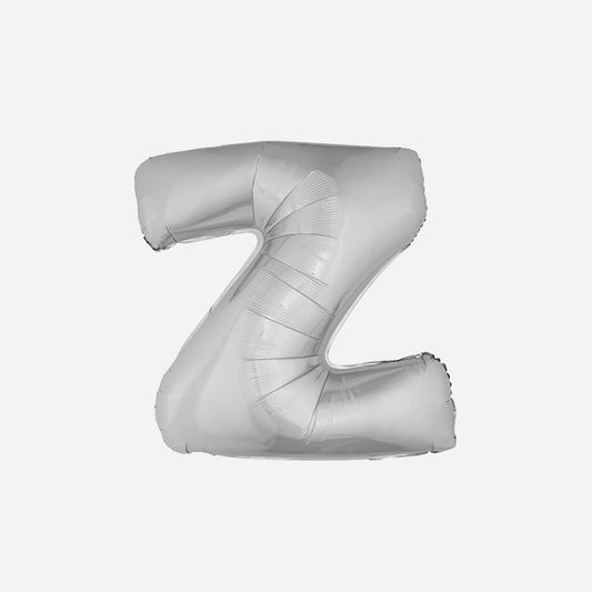 Ballon lettre "Z" en aluminium 1 m argent