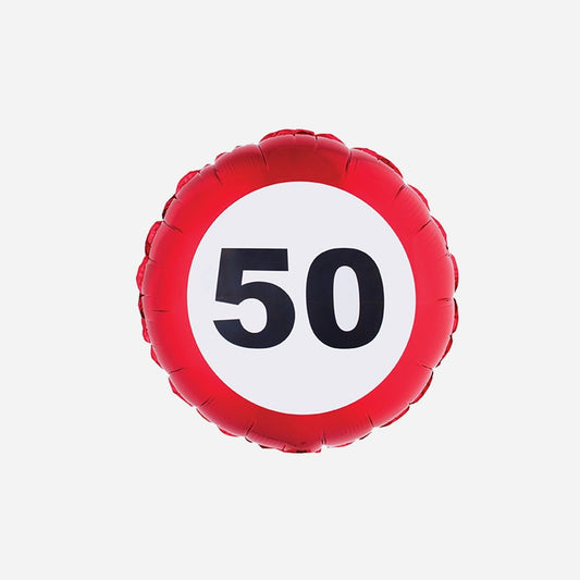 Ballon anniversaire aluminium 55 × 45 cm 50 ans