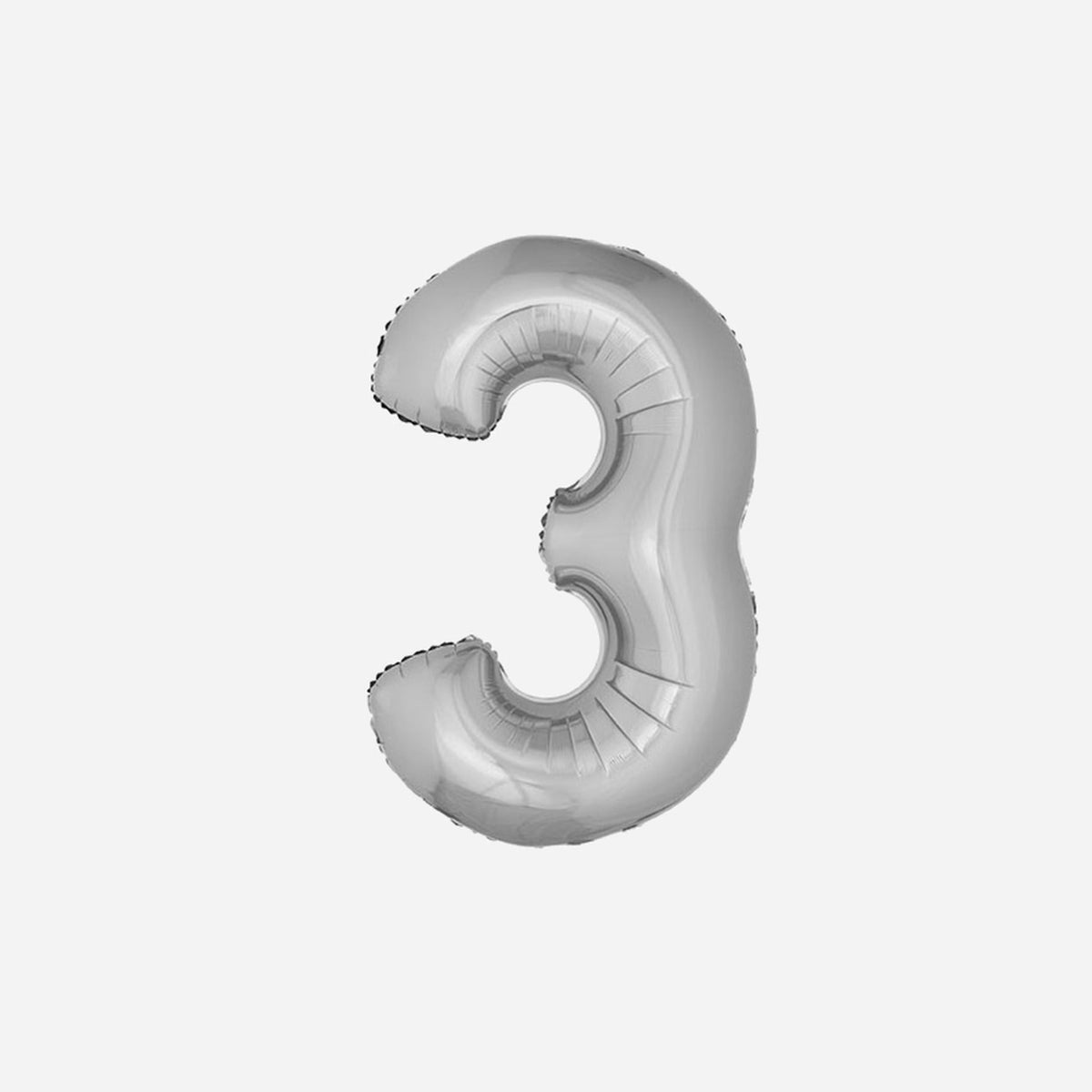 Ballon chiffre "3" en aluminium argent 1 m