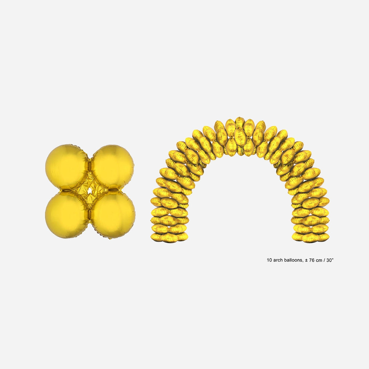 Lot de 10 ballons or 76 cm pour arche
