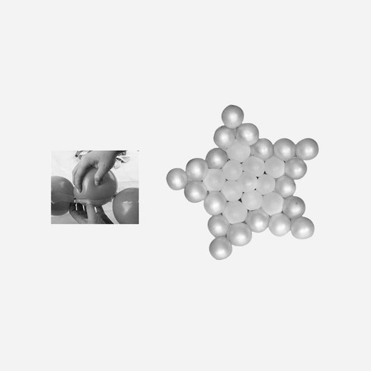 Kit structure ballons en forme d'étoile argent 1.2x1,2 m