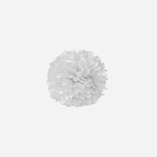 Lot de 2 boules pompons blanc 50 cm