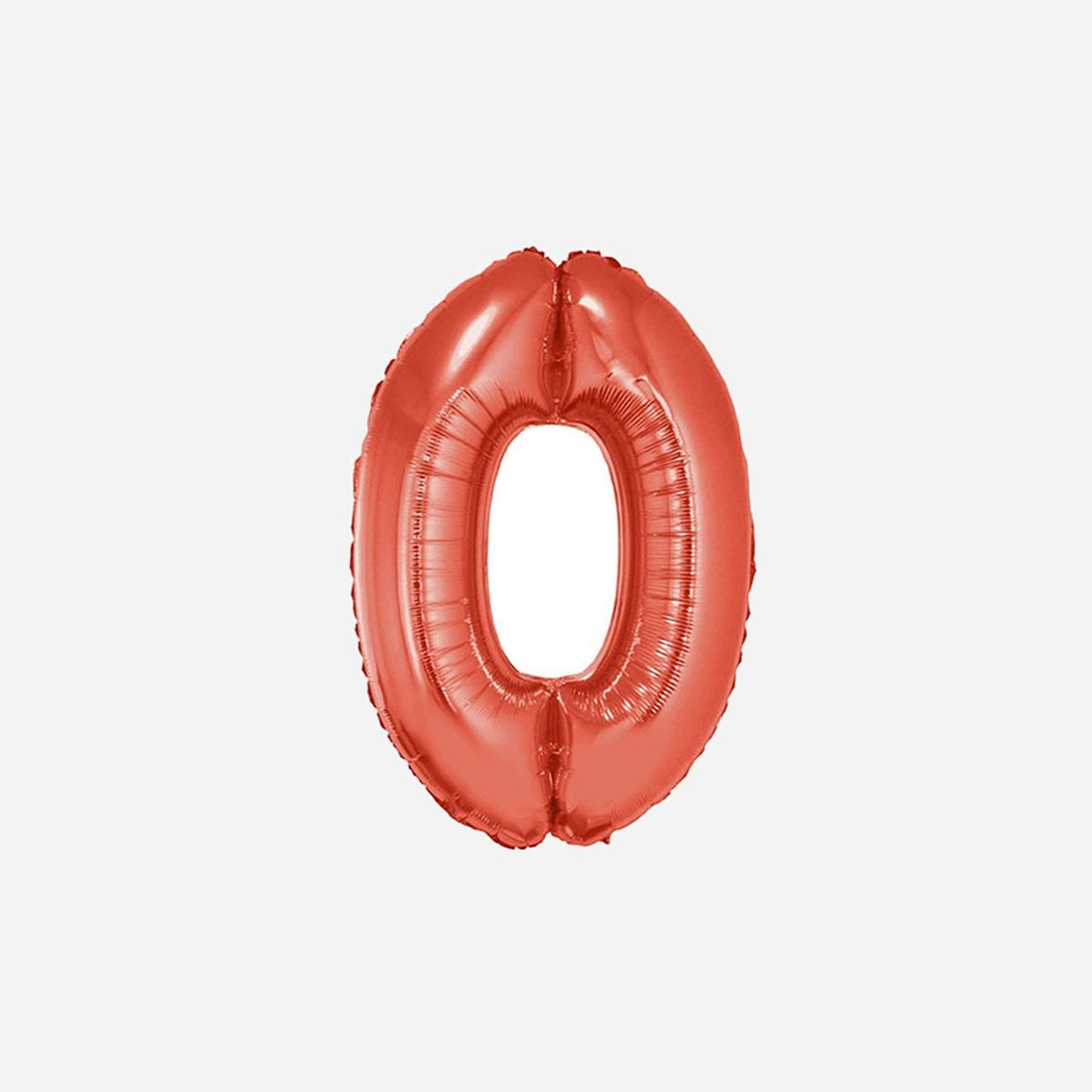 Ballon chiffre "0" en aluminium rouge 1 m