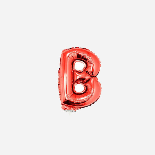 Ballon lettre "B" en aluminium avec bâton 41 cm rouge