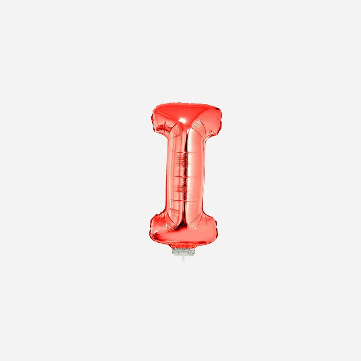Ballon lettre "I" en aluminium avec bâton 41 cm rouge