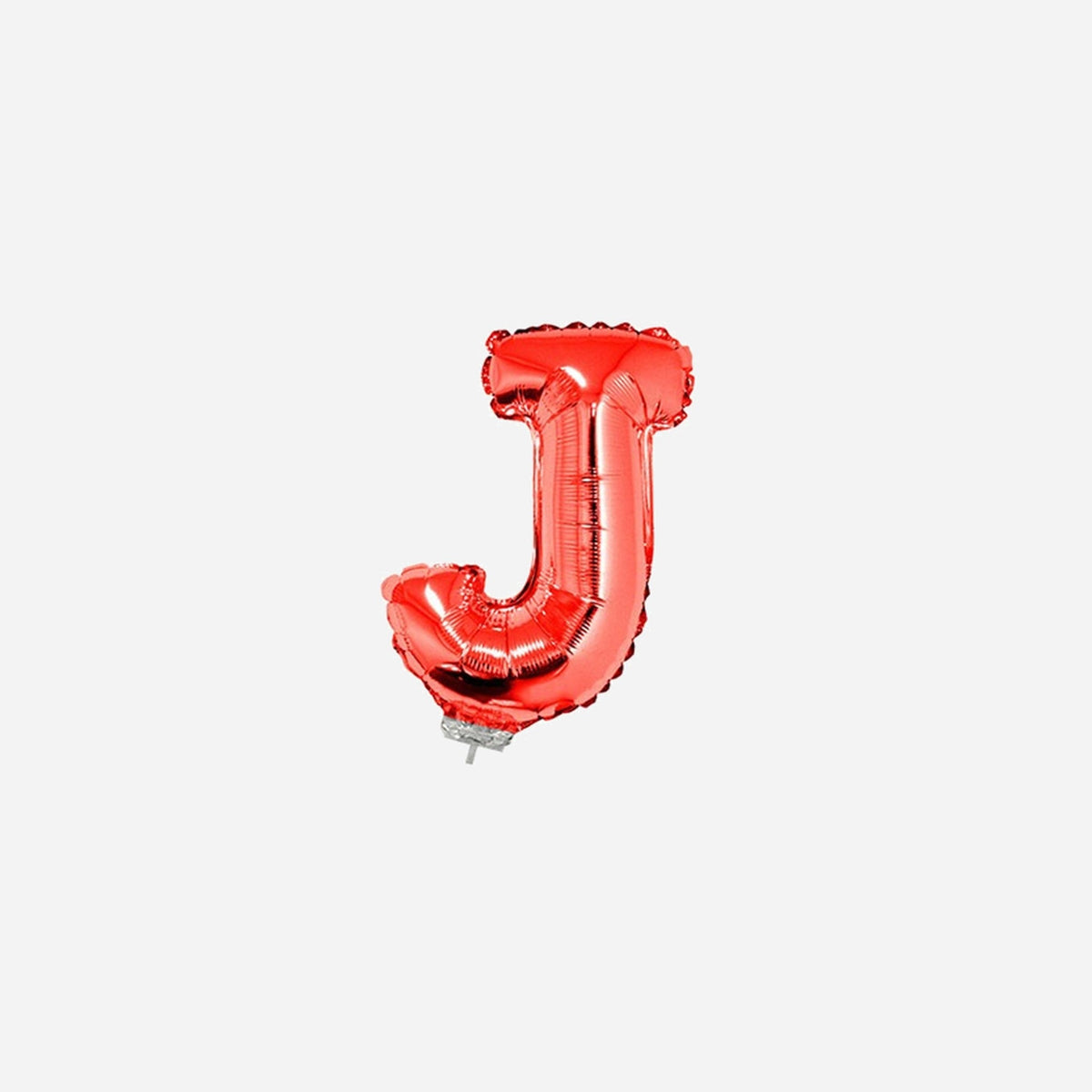 Ballon lettre "J" en aluminium avec bâton 41 cm rouge