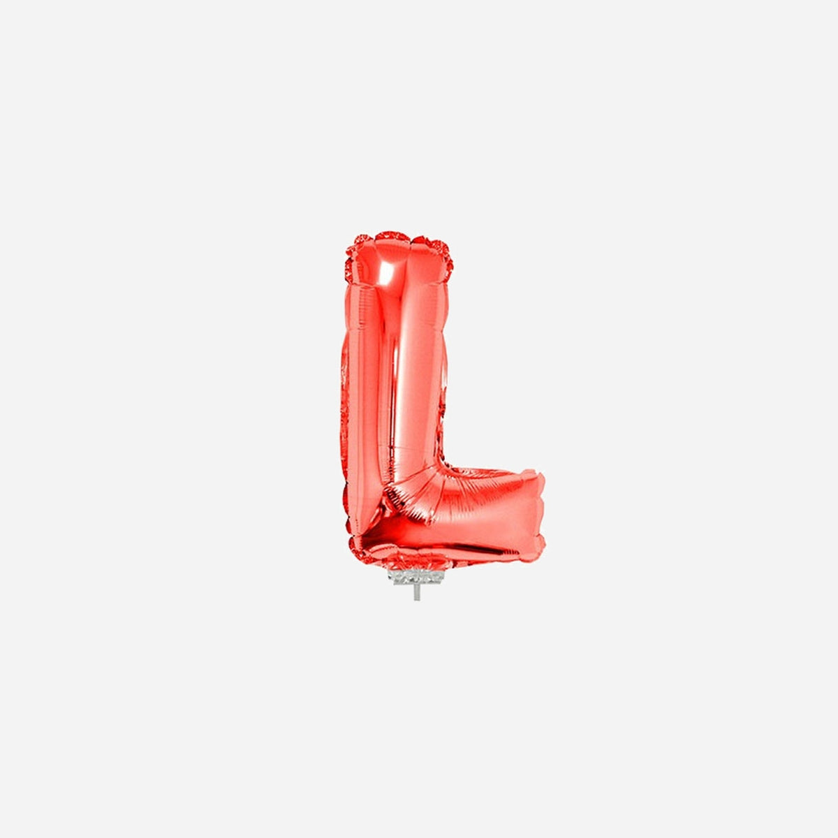 Ballon lettre "L" en aluminium avec bâton 41 cm rouge