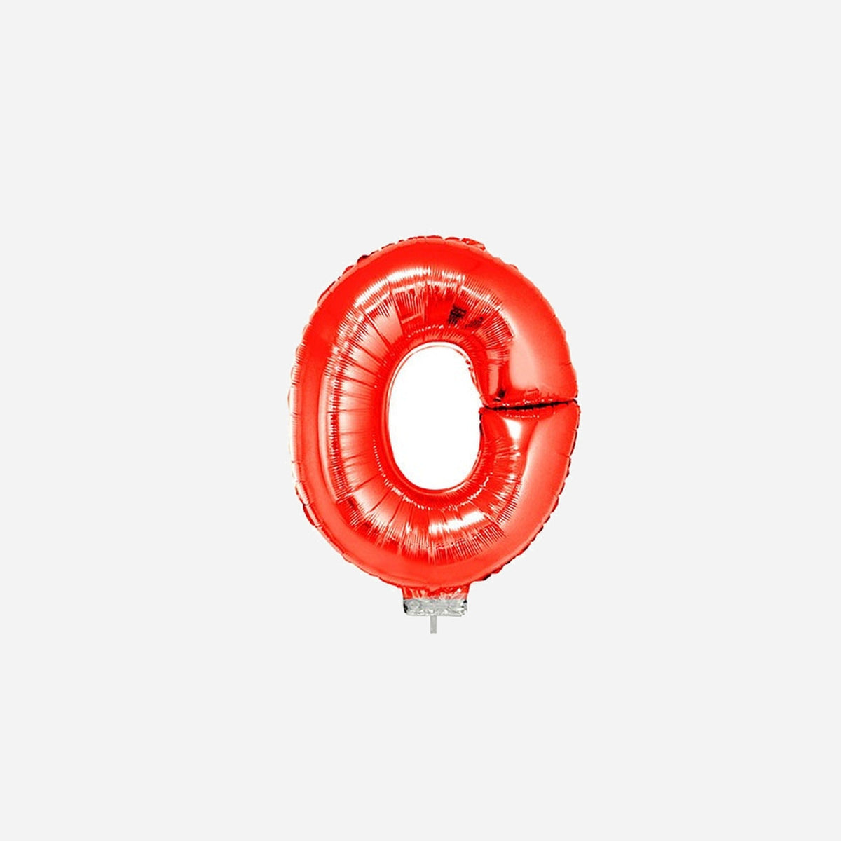 Ballon lettre "O" en aluminium avec bâton 41 cm rouge