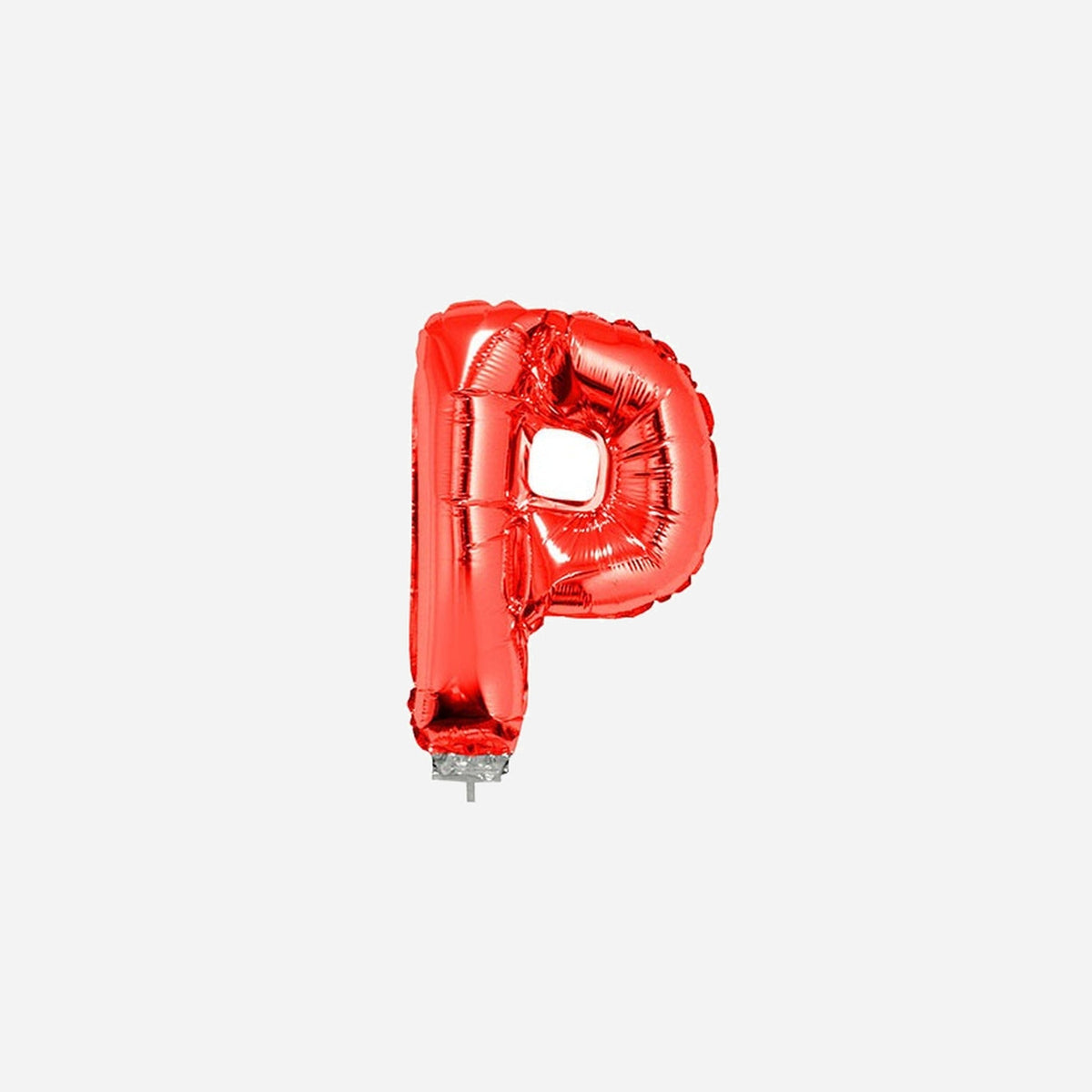 Ballon lettre "P" en aluminium avec bâton 41 cm rouge