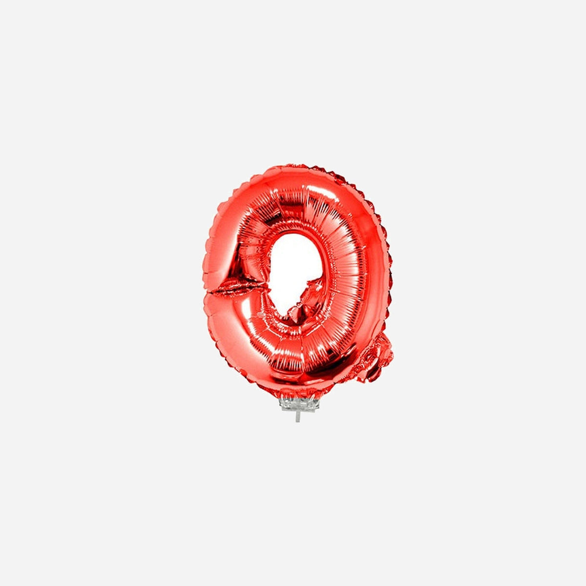 Ballon lettre "Q" en aluminium avec bâton 41 cm rouge