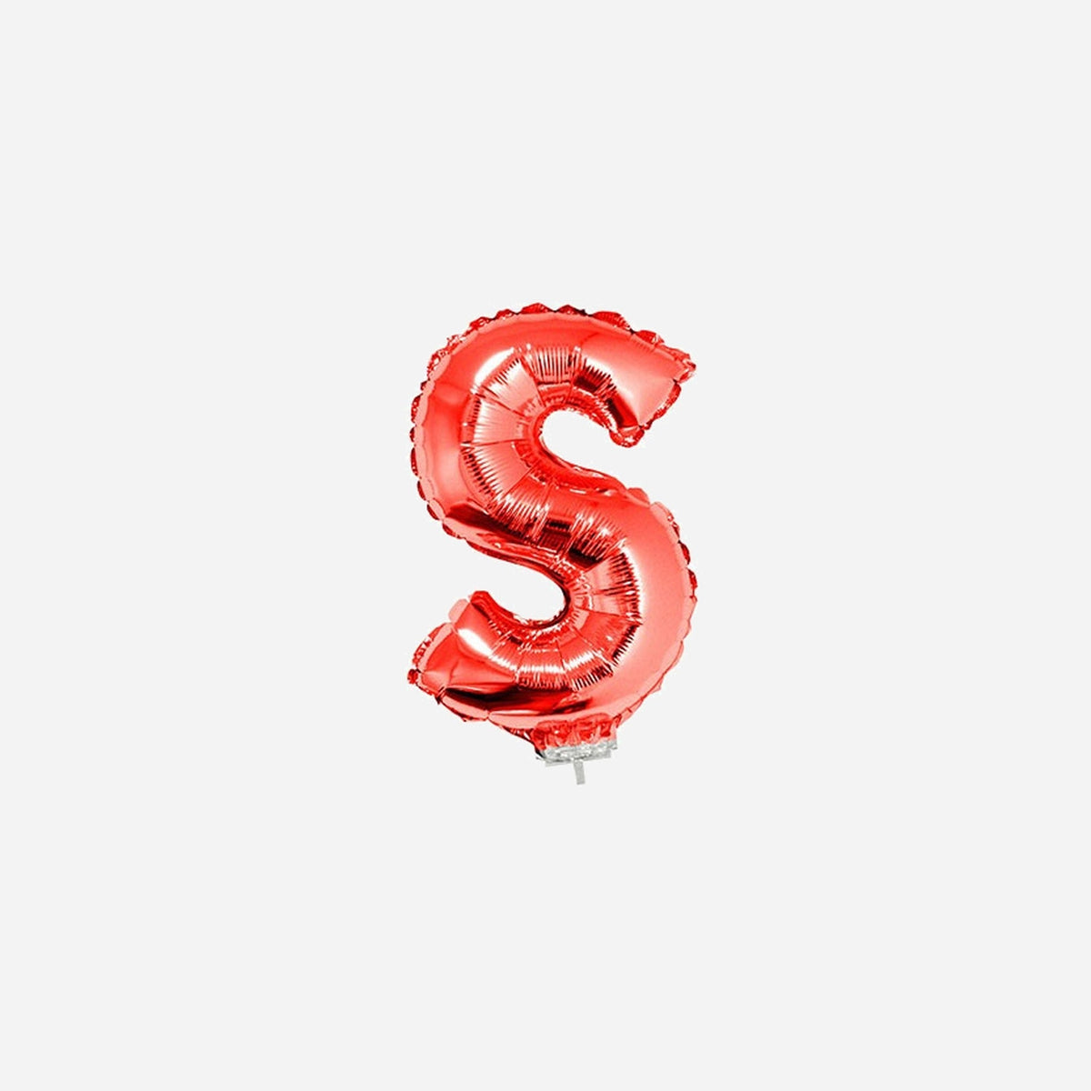 Ballon lettre "S" en aluminium avec bâton 41 cm rouge