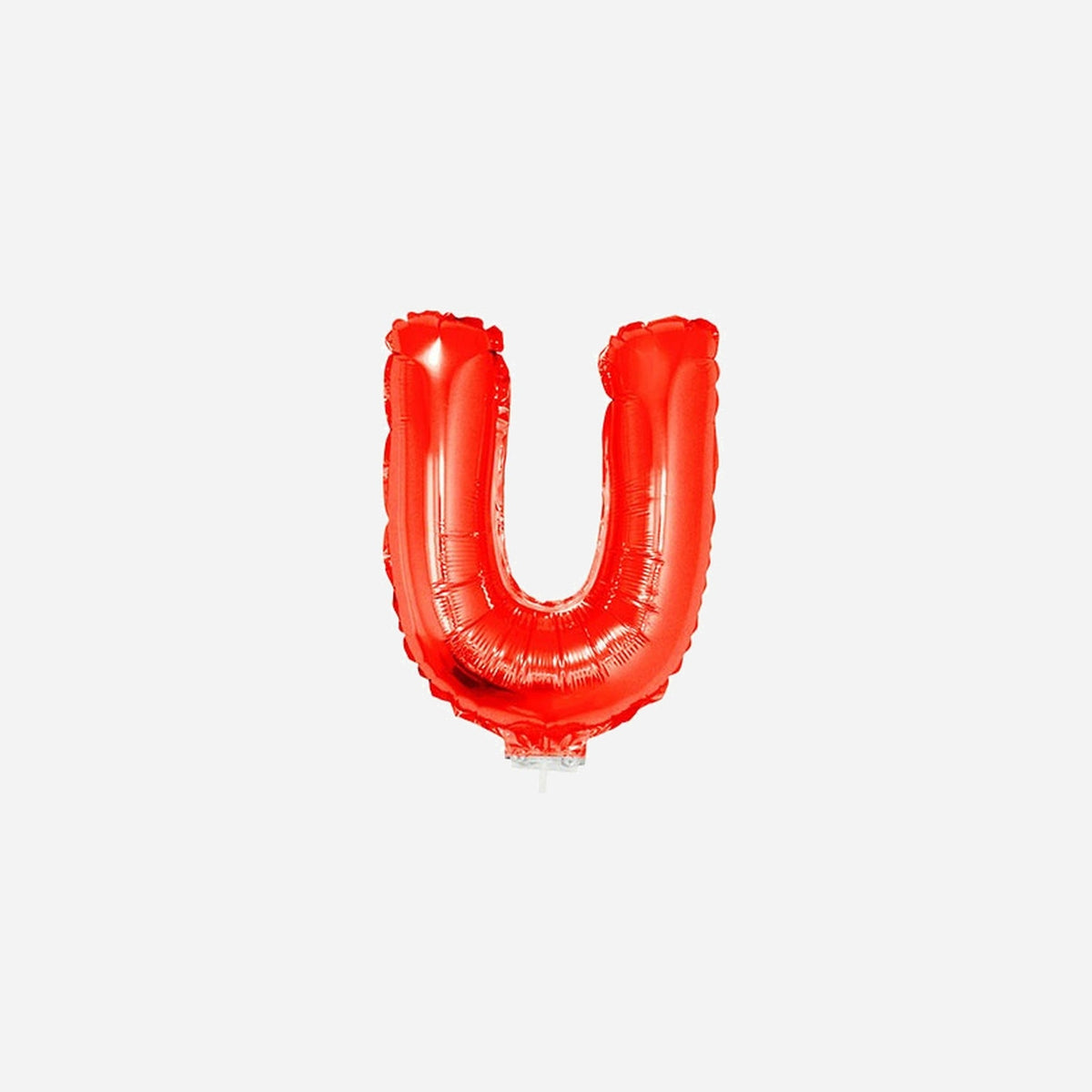 Ballon lettre "U" en aluminium avec bâton 41 cm rouge