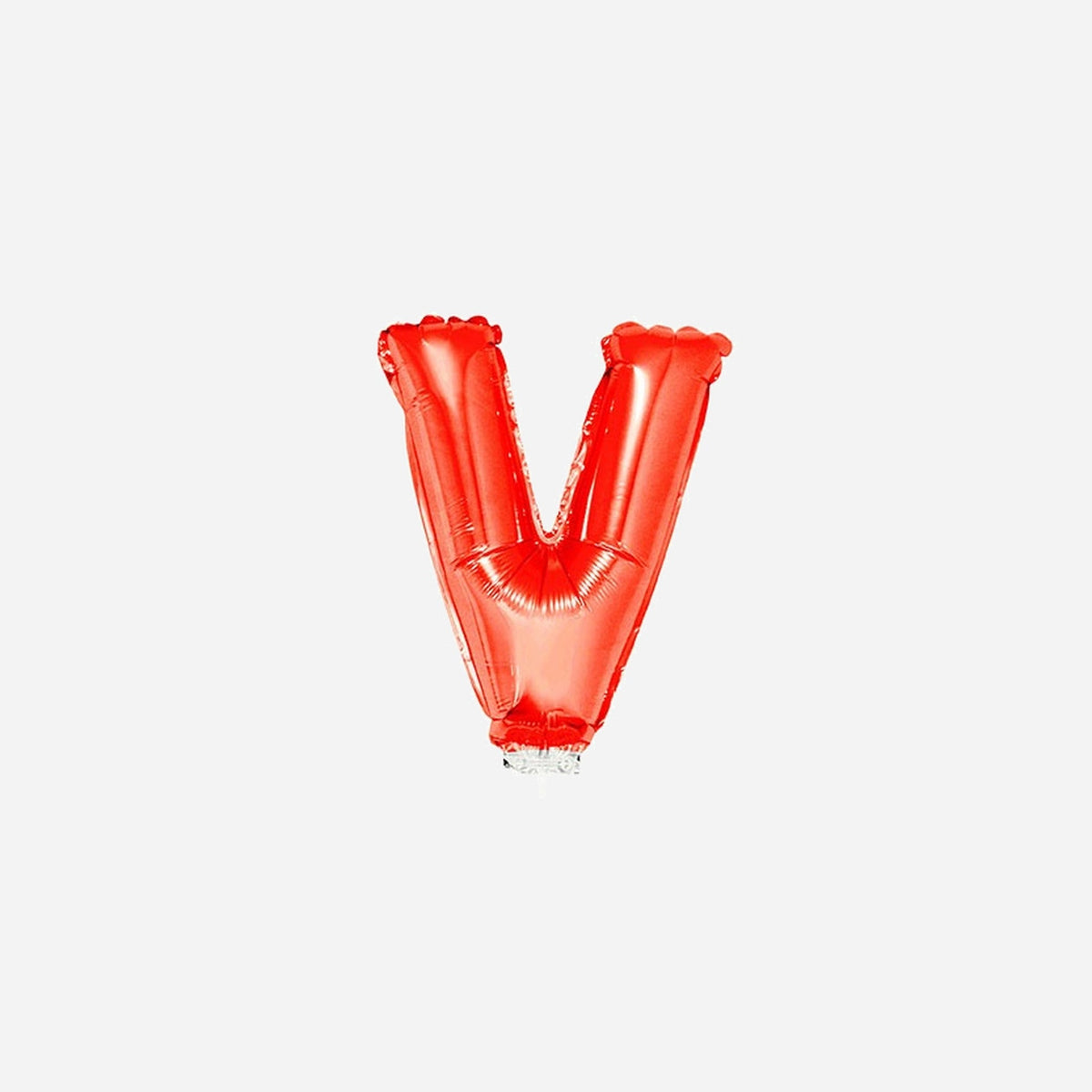 Ballon lettre "V" en aluminium avec bâton 41 cm rouge