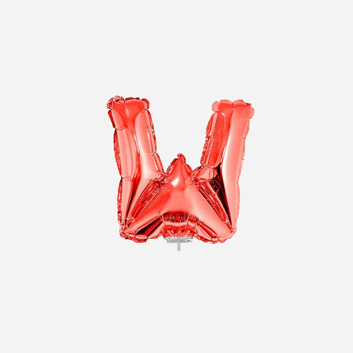 Ballon lettre "W" en aluminium avec bâton 41 cm rouge