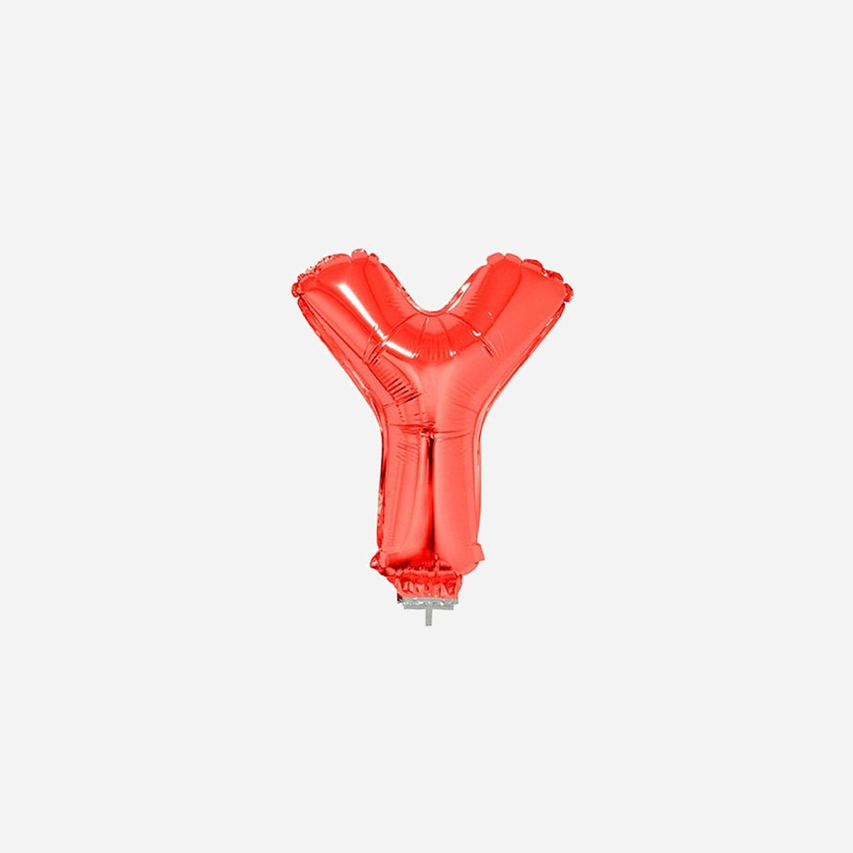 Ballon lettre "Y" en aluminium avec bâton 41 cm rouge