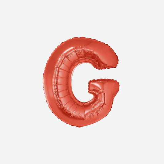 Ballon lettre "G" en aluminium 1 m rouge