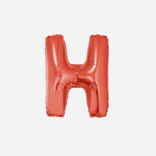 Ballon lettre "H" en aluminium 1 m rouge