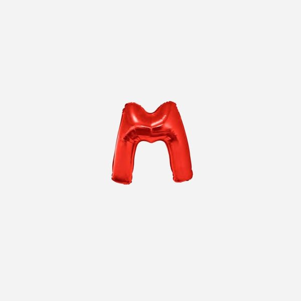 Ballon lettre "M" en aluminium 1 m rouge