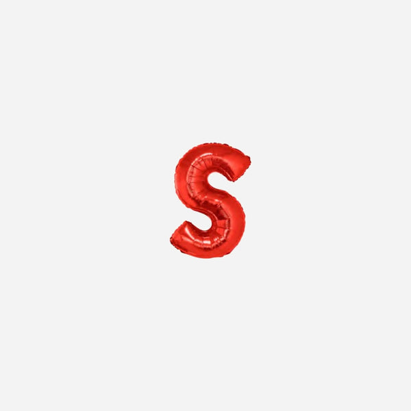 Ballon lettre "S" en aluminium 1 m rouge