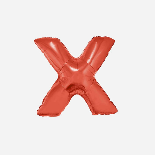 Ballon lettre "X" en aluminium 1 m rouge