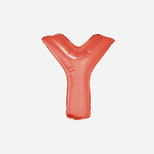 Ballon lettre "Y" en aluminium 1 m rouge