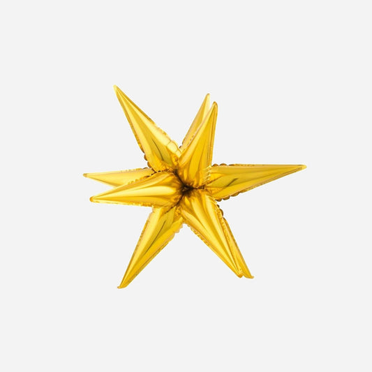 Ballon aluminium étoile 3D or 60 × 20 cm