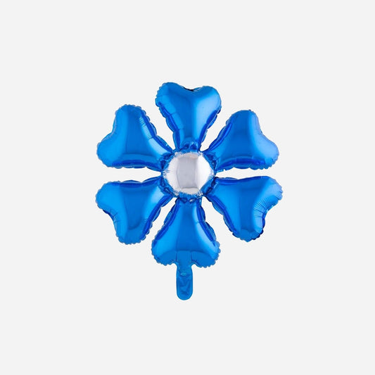 Ballon aluminium fleur bleu 55 × 55 cm