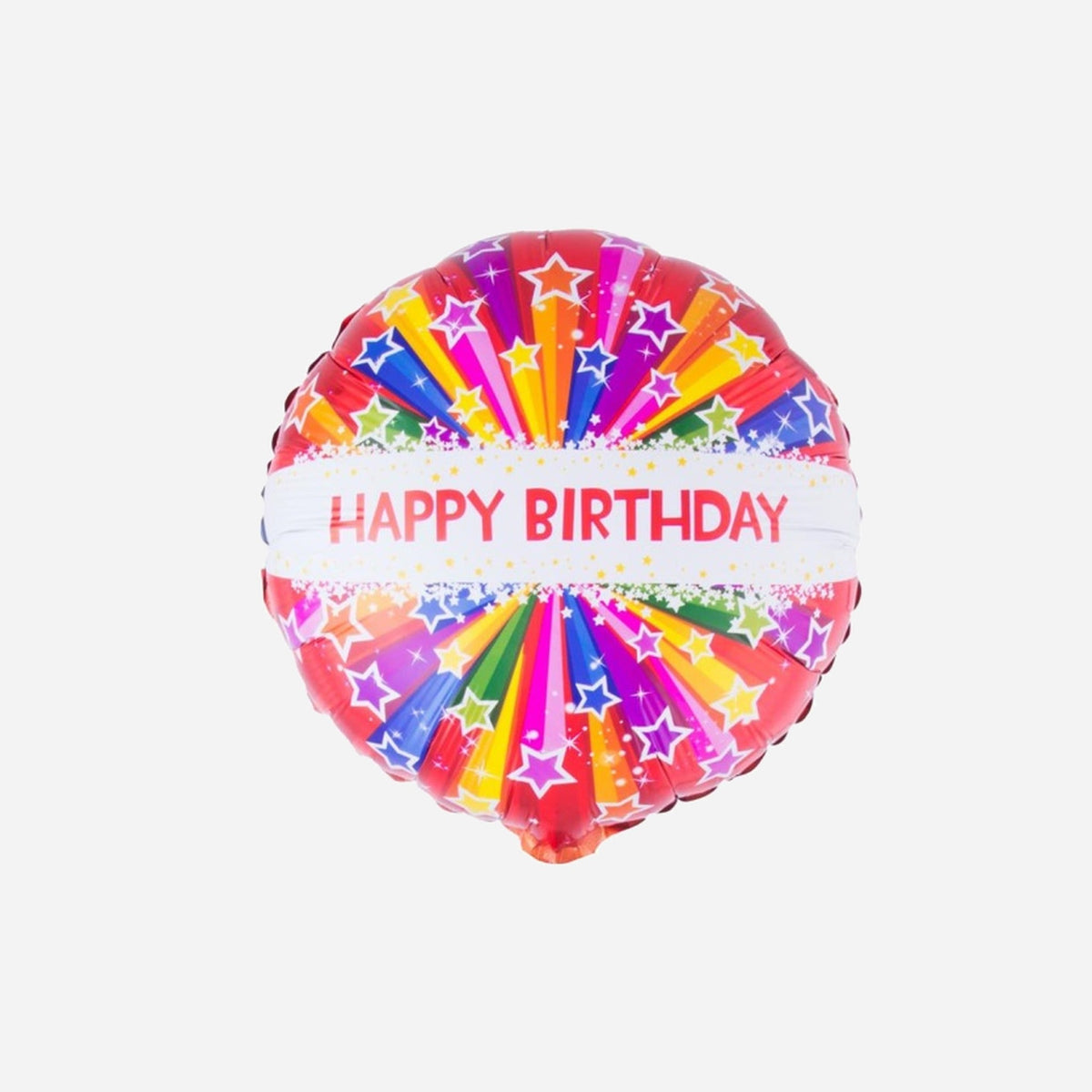 Ballon aluminium rond Happy Birthday multicolore 52 × 46 cm