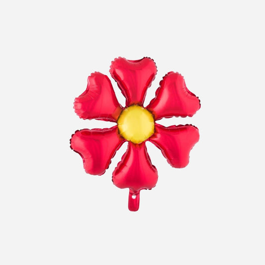 Ballon aluminium fleur rouge 55 × 55 cm