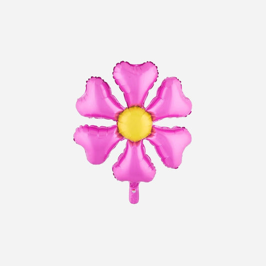 Ballon aluminium fleur rose 55 × 55 cm